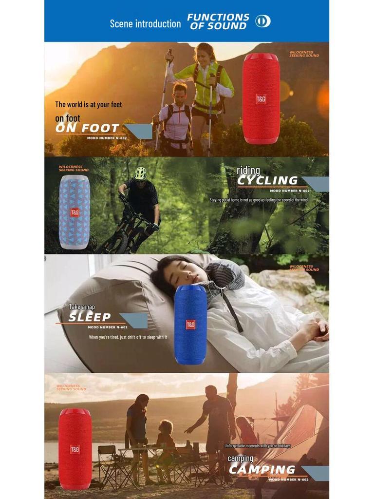 TG117 Wireless Bluetooth Speaker with Card Slot - Portable Mini USB Outdoor Speaker