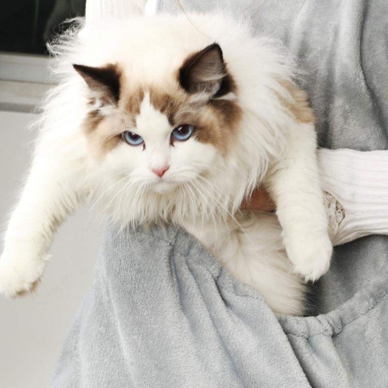 Cats Holding Carriers Velvets Aprons Slings Accompany Carriers Bag Indoor Use Smock Aprons with Pocket