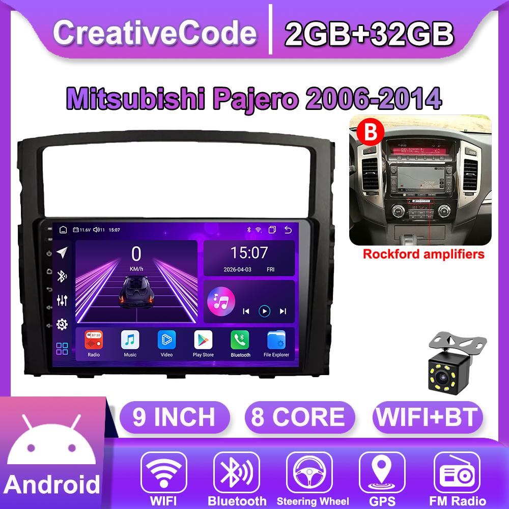 Android Car-Play Car Radio For Mitsubishi Pajero 2006-2014 Multimedia Player Head Unit Stereo GPS Navigation BT WIFI,8 CORE ,2+32GB