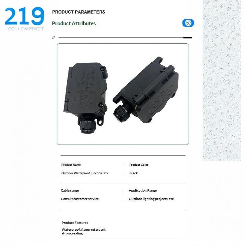 IP66 Waterproof Junction Box with 3mm-6.5mm Cable Connector Sealed Flame Retardant for Garden Security Camera Wiring