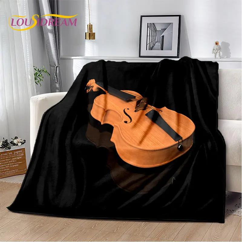 Classical Violin Music Plush Throw Blanket Soft Flannel for Living Room Bedroom Bed Sofa Picnic Cover