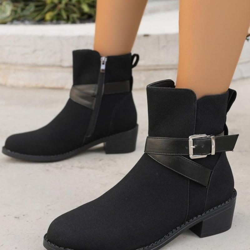 New Women's Ankle Boots 2025 Winter Western Stretch Boots Sexy Pointed Suede Women Shoes Fashion Partys Low Heels Booties Botas