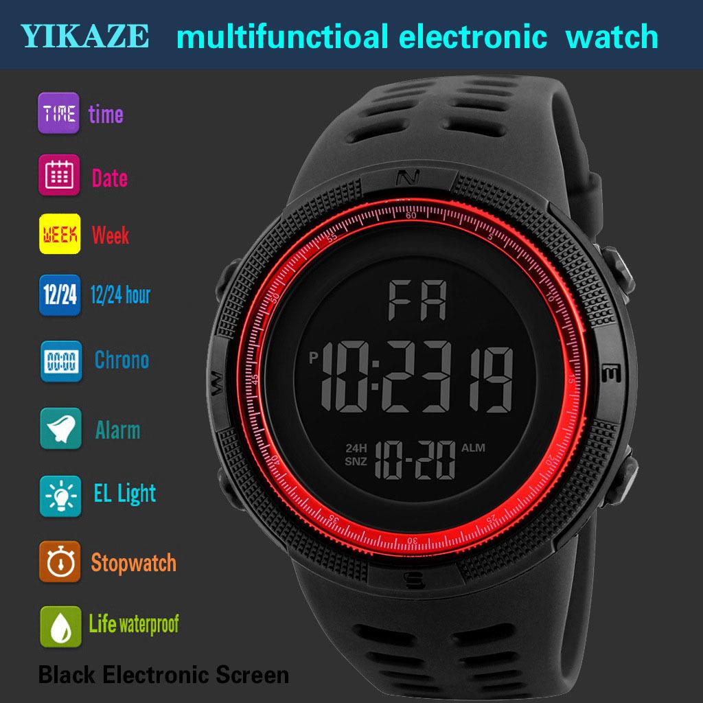 Men's Sports Watches Military Electronic Watch Outdoor Multifunction LED Digital Wristwatch Clock for Man Kids Boy Student Teen