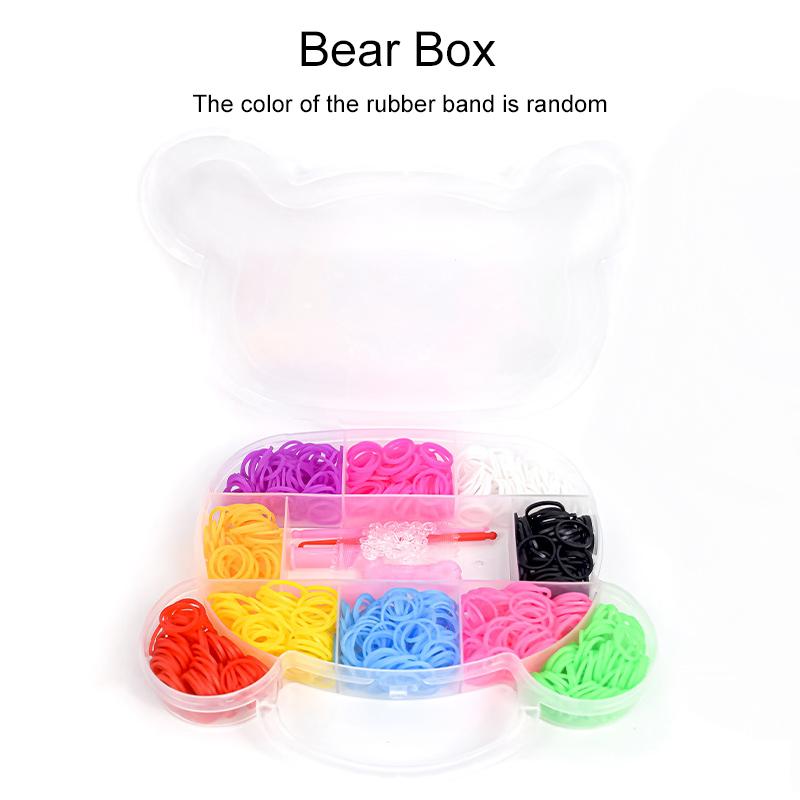 Rope Weaving Kit with Cute Storage Box Handicrafts Friendship Bracelet Making Rubber Band DIY Material Pack Loom Bands Kit TMZ