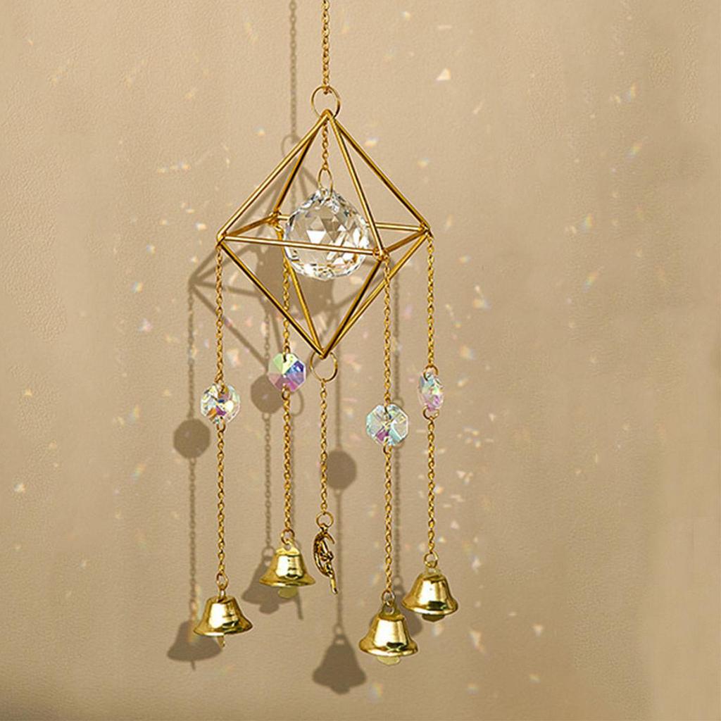 Star Moon Crystal Sun Catcher Bohemian Rainbow Maker Wind Chime Home Outdoor Garden Hanging Ornament Window Decoration New In