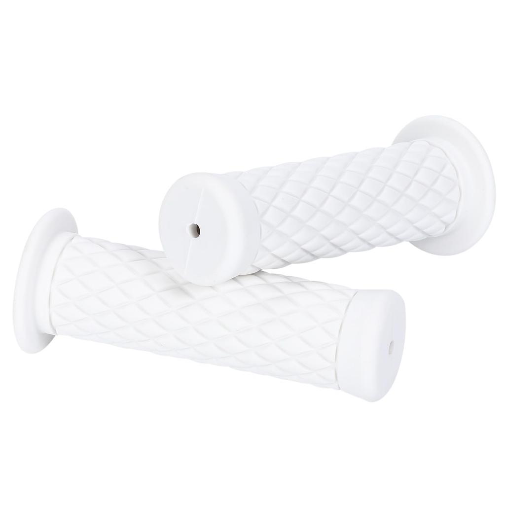 Nakira Motorcycle Grip Moped Handle 0.9 Inch (22.2 Mm) Non-Piercing Rubber C-Shaped (White)