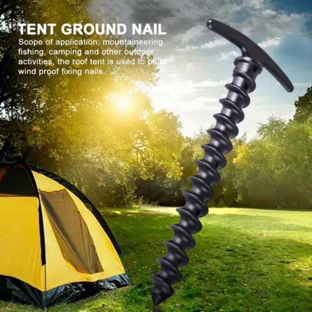 10-Pack Camping Tent Stakes, Beach Nails With Serrated Threads - Durable, Lightweight & Easy To Use Fit For Camping And Outdoor