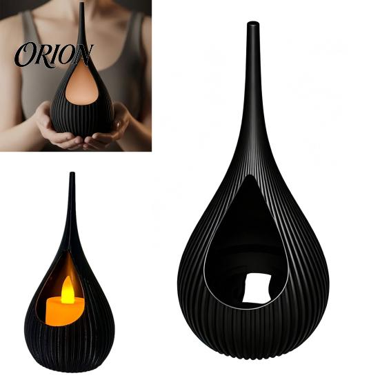 Small Space Candle Holder Compact Size Candlestick, Vertical Grain Texture Holder, Water Drop Shape Modern Decorative Candlestick 3D Printed