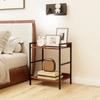 Naive 2-Tier Naive Sofa Bedside Table, Stylish Wooden End Table, Open Shelf, Storage Rack, Easy Assembly