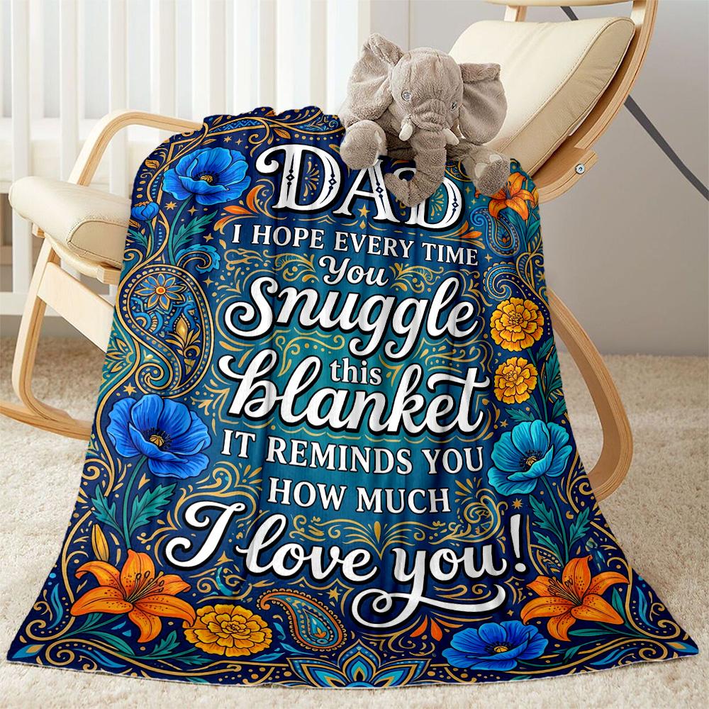 Love You Dad Blanket Blanket Comfortable Great for Bed Livingroom Sofa for All Seasons Warmthful Decor Unique Gift for Family and Friends Camping
