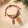 Hand woven ceramic plant acorn bracelet natural fruit hand rope retro literary bracelet women