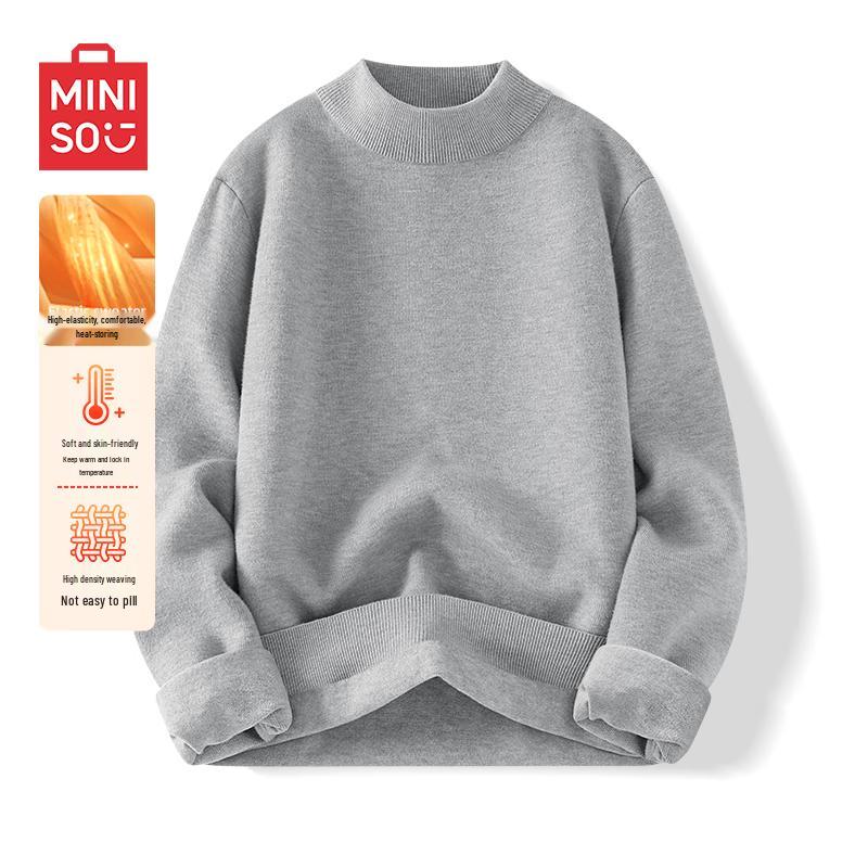 

MINISO Men s Half-High Collar Thermal Pullover Knit Shirt XL
