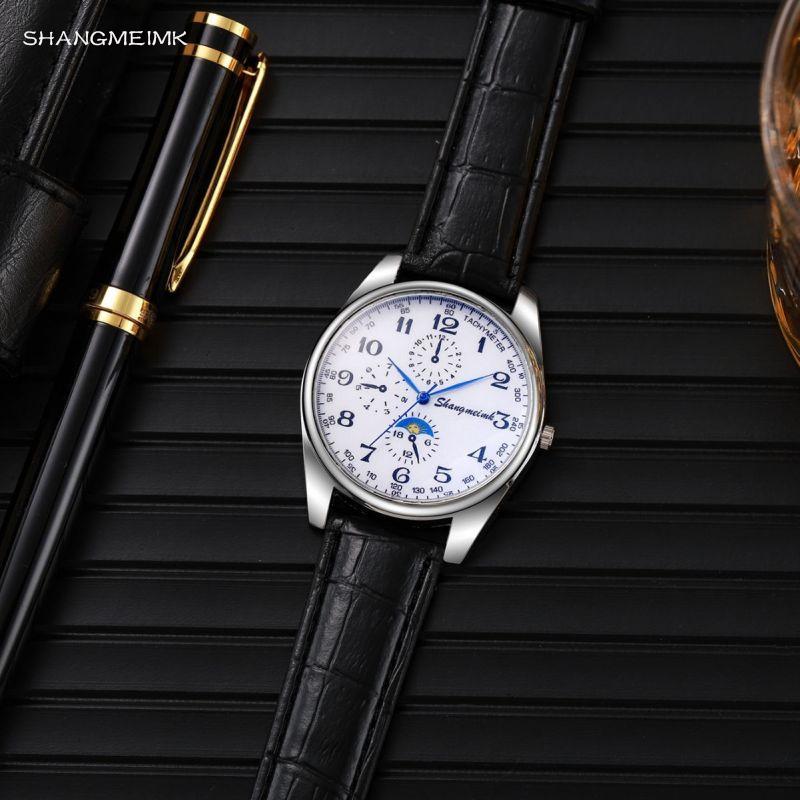 Fashion Leather Strap Men's Quartz Watches Original Design Mans Wristwatches Business Gifts Clock for Husband,Family, Friend