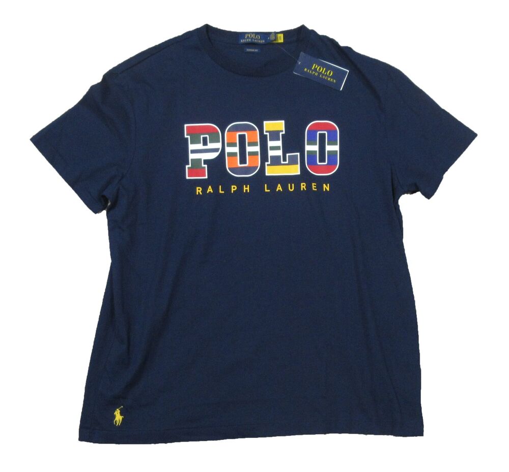 

Темно-синяя футболка унисекс с круглым вырезом и графическим принтом Polo Ralph Lauren