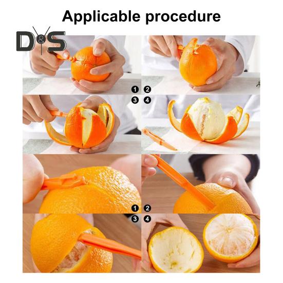 4Pcs Handheld Orange Peeler Tools Hassle-free Citrus Peel Cutter Easy Fruit Slicer Lemon Peel Remover Kitchen Gadgets