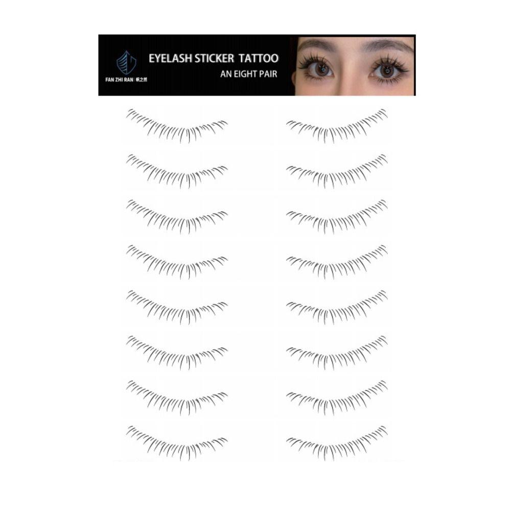 8/10Pairs Multi-Style Lower Eyelash Tattoo Stickers 3D Simulation False Eyelashes Stickers Quick Waterproof