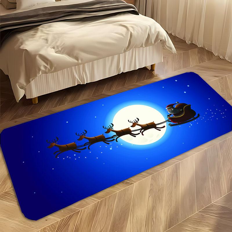 Funny Santa Claus Merry Christmas Carpet for Home Living Room Kid's Bedroom Sofa Doormat Kitchen Floor Rugs Anti-slip Decor Gift