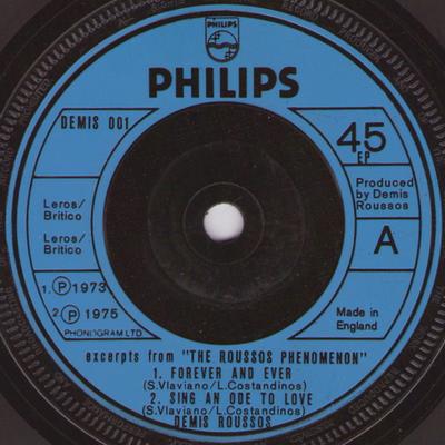 7inch Record DEMIS ROUSSOS - Excerpts From "The Roussos Phenomen DEMIS001 Philips 1976 UK Pop Used