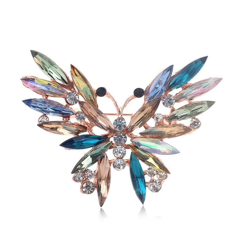 Crystal Rhinestone Marquise Butterfly Brooch: European & American Fashion Jewelry