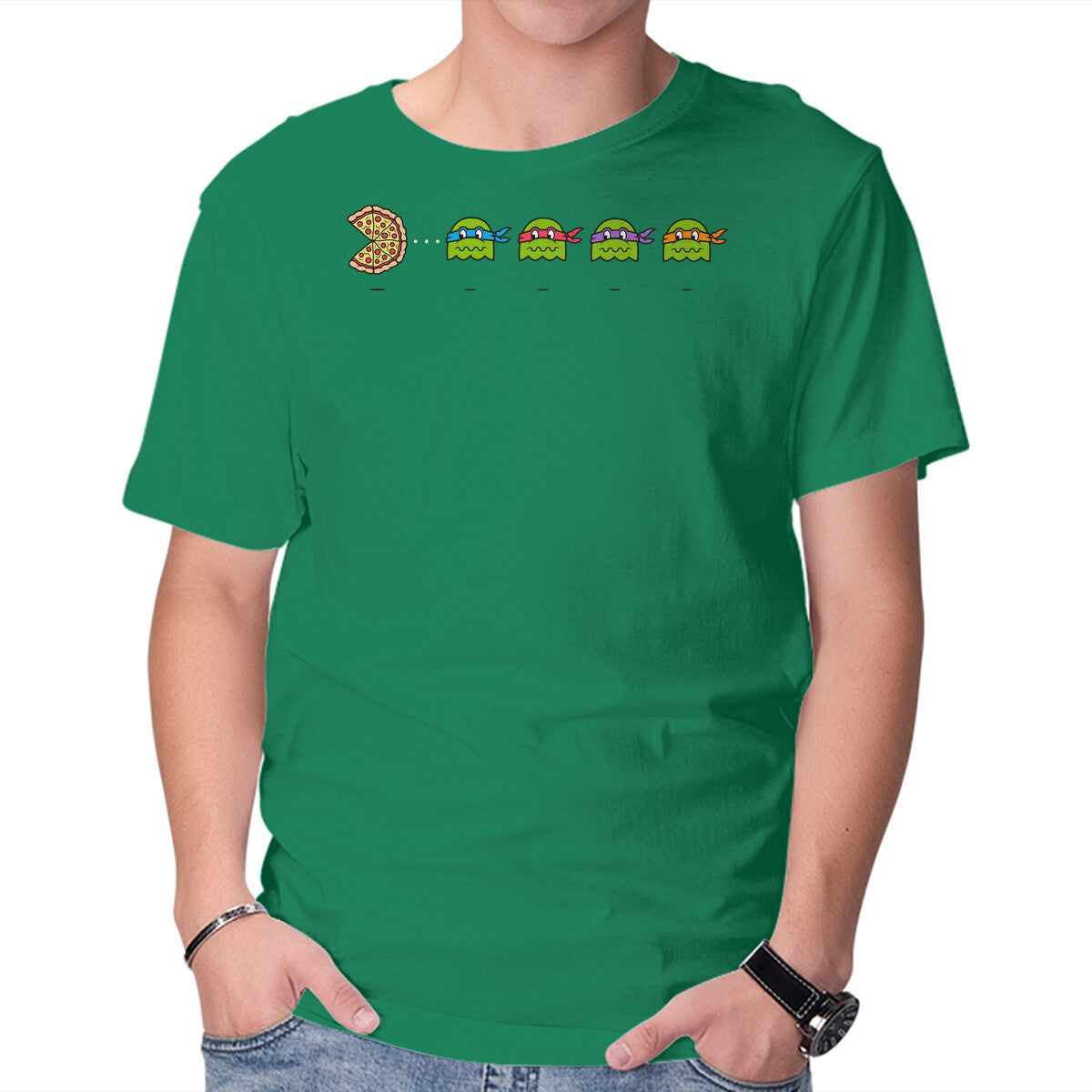 Unisex Crew Neck T-Shirt PAC-Pizza Graphic Short Sleeve Casual Tee XL