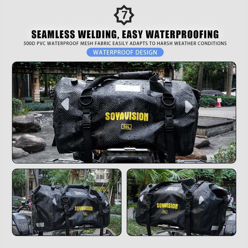 Motorcycle Carrier Tail Bag Back Seat BagTrunk Bags For Harley Honda Cycling Bag Outdoor Boating Fishing Bag 20L 50L 70L 100L