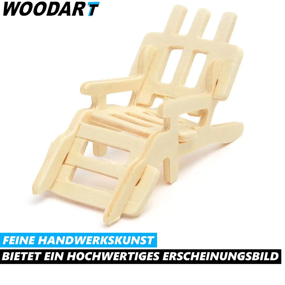 WOODART Nábytek pro panenky Dřevěná stavebnice Mini Nábytek pro panenky DIY Sada 3D puzzle [34 dílů]