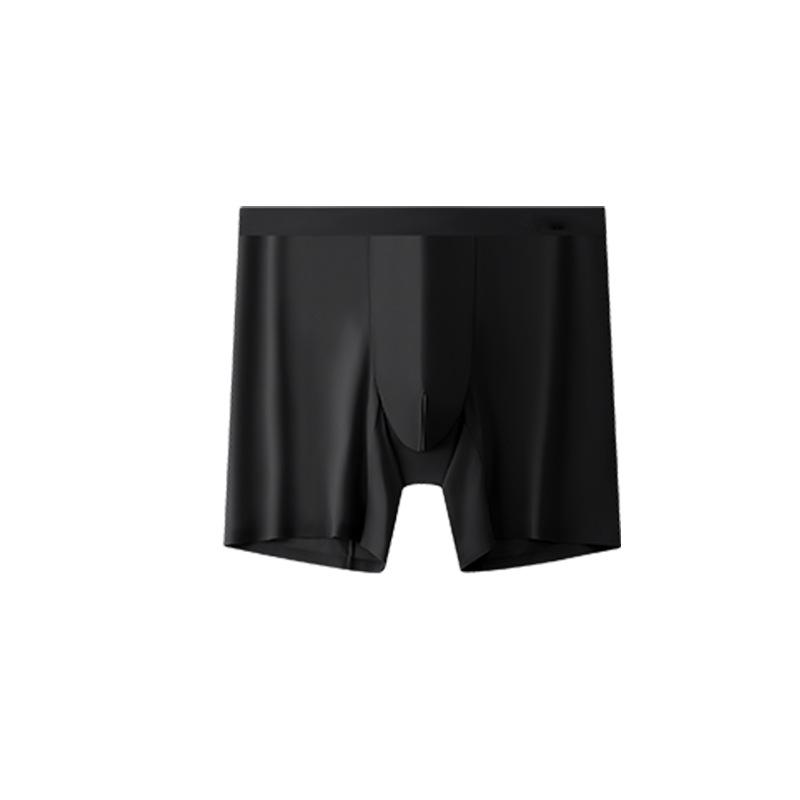 Men's Plus Size Seamless Ice Silk Boxer Briefs - Anti-Chafe, Antibacterial for Running & Fitness