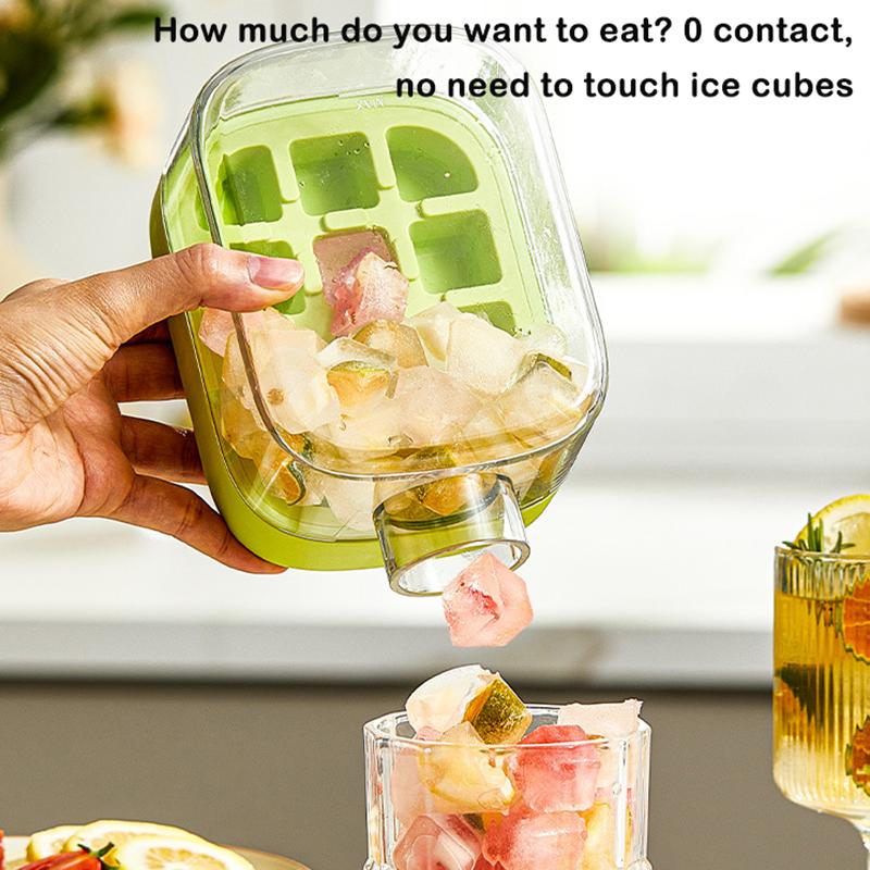 Ice Cube Bottle With Straw, 2-in-1 Touch-Free Ice Cube Tray Water Bottle, Leakproof Silicone Ice Mold For Freezer, Coffee, Juice