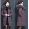Overcoat Parka Middle-Aged Elderly Mothers Cotton Jacket Mid-Length Hooded Big Fur Collar Down Cotton Ladies Jacket