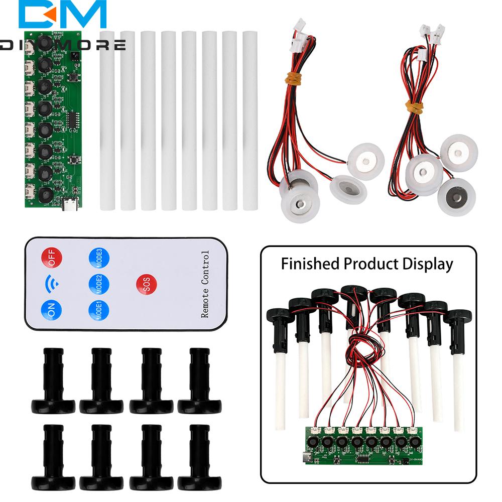 DC 5V 8-hulls Ultrasonisk Forstøvermodul Type-C 108kHz Tåkemaker Driverkort 1,2 mm FR-4 for Luftfukter Aromaterapi