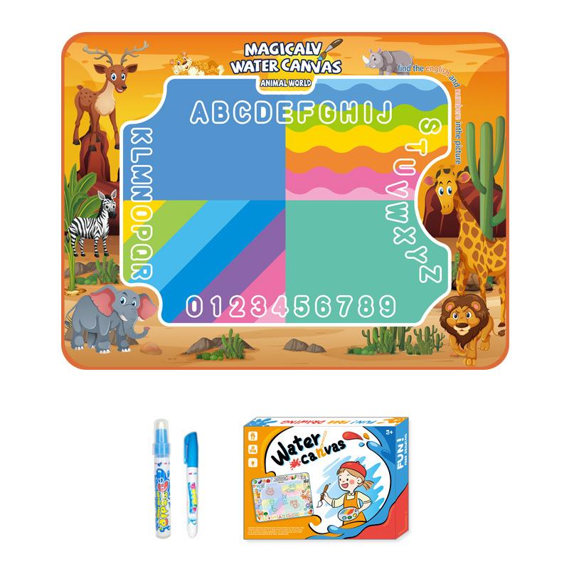 Magic Water Canvas Children Water Painting Blanket Early Learning Oversized Animal Dinosaur Numbers Magical Color Diy Toy