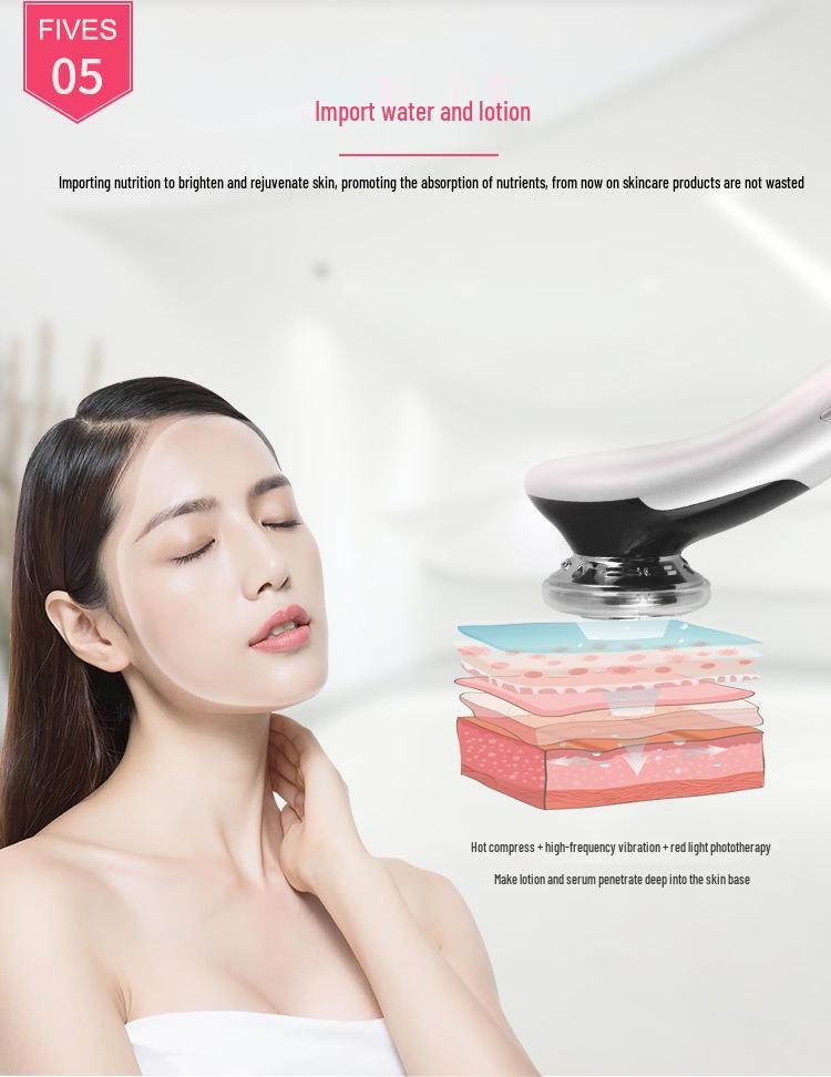 Home Facial EMS Microcurrent Beauty Device: Hot/Cold Vibration Massage Instrument
