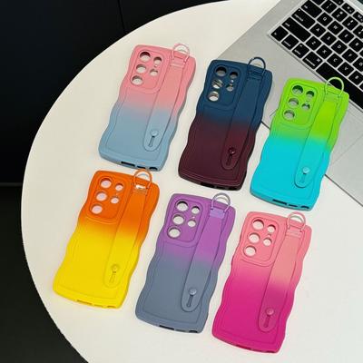 Samsung S25ultra Farbverlaufswelle Handyhülle Armbandständer S24 Sturzsicher Einfache A56 Hülle