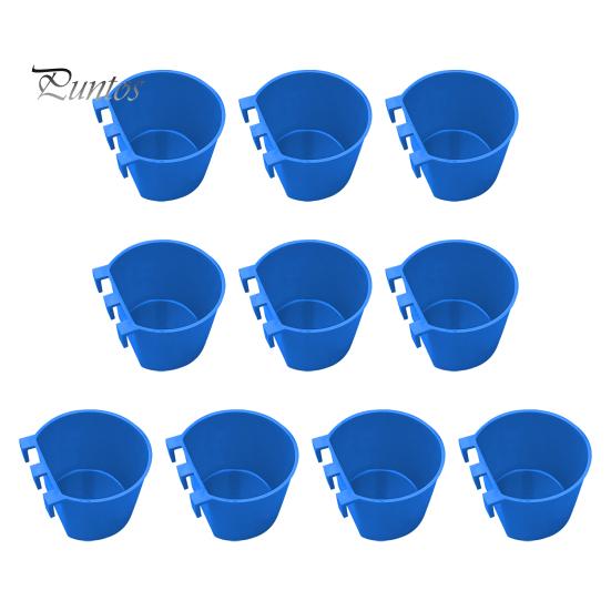 

10 шт. Чашки для кур ятника, підвісні годівниці, миски для пташиного корму, годівниця для кролячої клітки, миска для годування домашнього папуги, птиці, голуба, дротяна клітка S синій