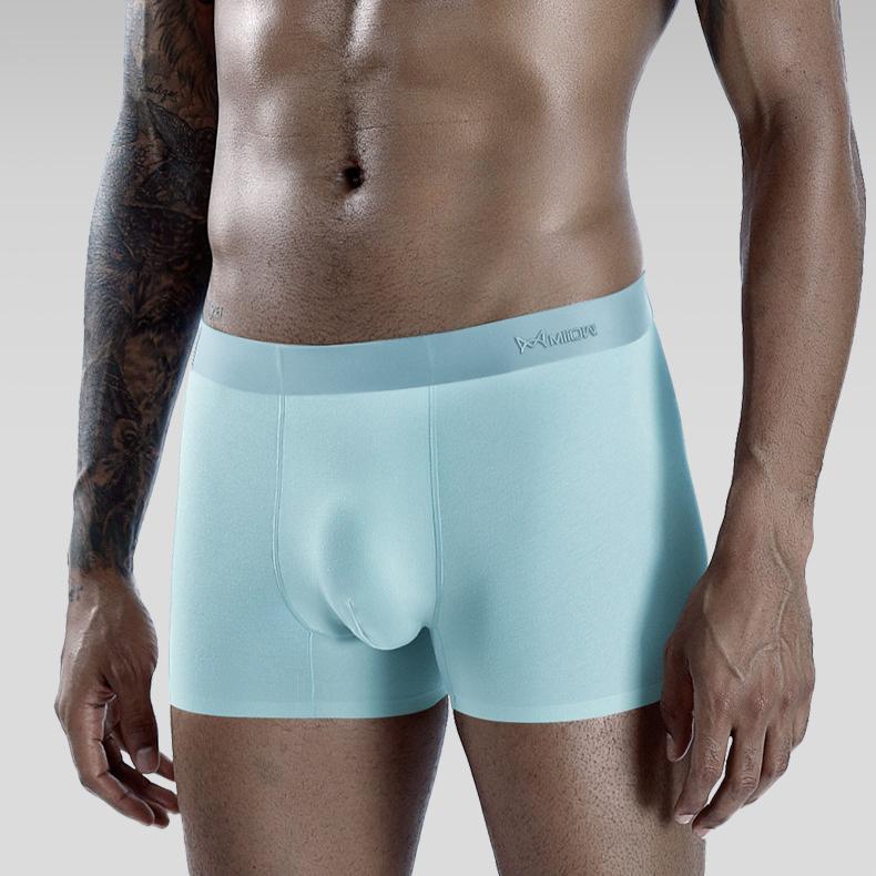 3 buc Lenjerie intimă fără cusături pentru bărbați Lenjerie intimă cu patru colțuri de culoare uni pentru bărbați Lenjerie intimă cu colț plat Toamnă și iarnă Lenjerie intimă respirabilă Boxer Brief