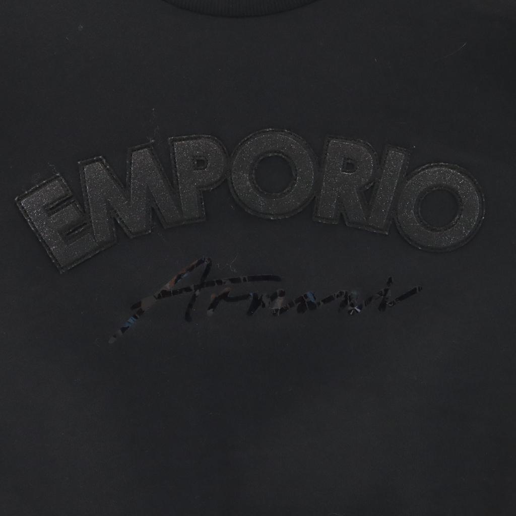 Emporio Armani Long Sleeve Sweat Trainer 40 Black Back Brushed Women Used