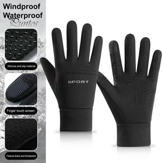 Winter Driving Gloves Waterproof Thermal Windproof Touch Screen Fleece Lined Cold Weather Cycling with Anti-Slip Grip for Skiing Hiking