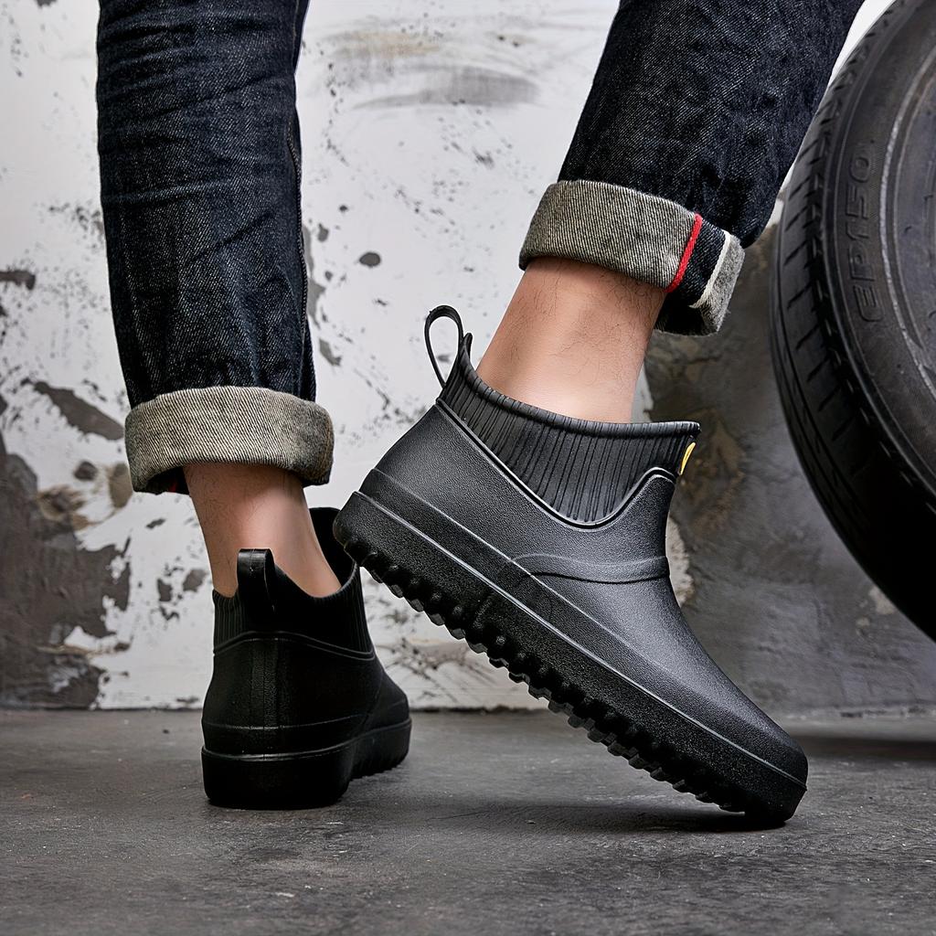 Rubber Rain Boots for Women Men, Round Toe Ankle Boots Perfect for Gardening, Fishing, Rain Day