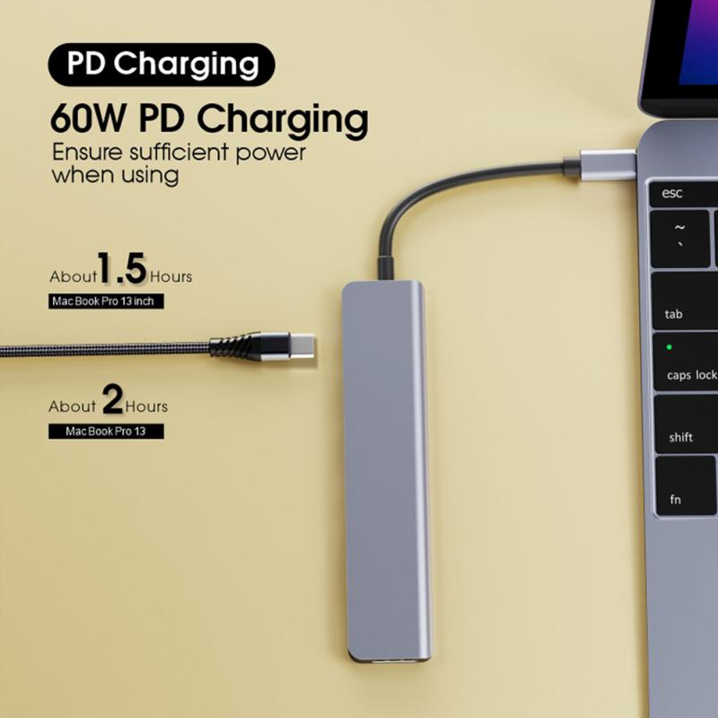 Dj1013 7 In 1 Usb  C Hub To 4k Hdmi-compatible Type C Adapter Dock With Pd Tf Sd, Compatible For