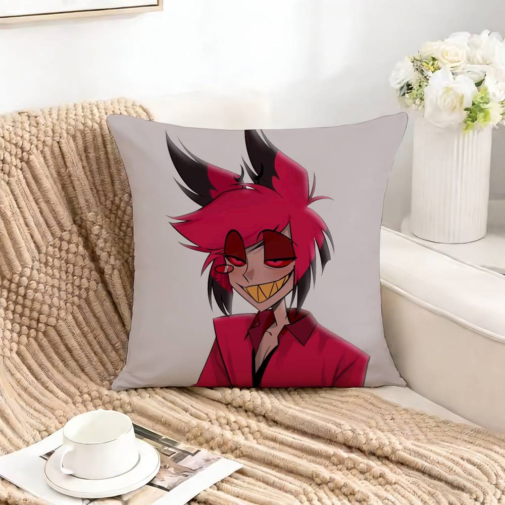 

HHazbin HHotel AAlastor Pillow Case Square DoubleSided Sofa Cushion Cover Bedroom Bedside Pillow 30X30cm