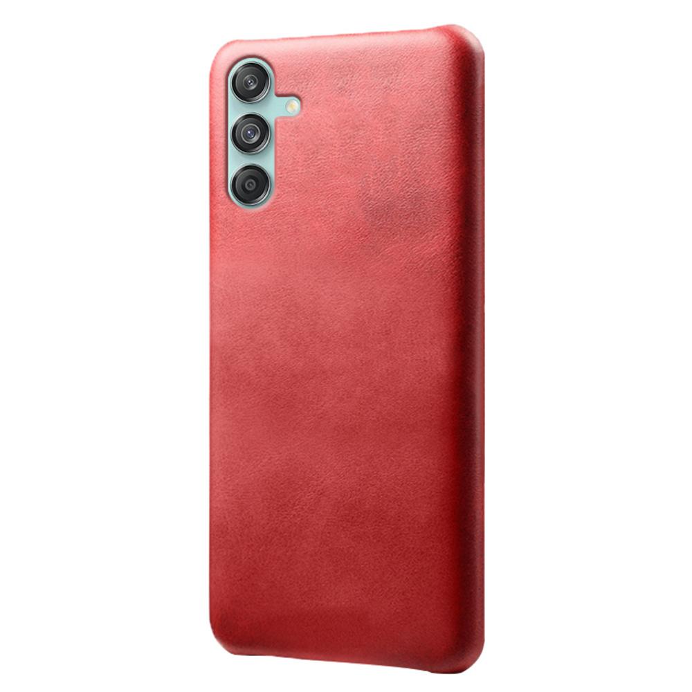 

For Samsung Galaxy M55 5G/C55 5G/F55 5G Case PU Leather+Hard PC Phone Cover Calf Texture Red