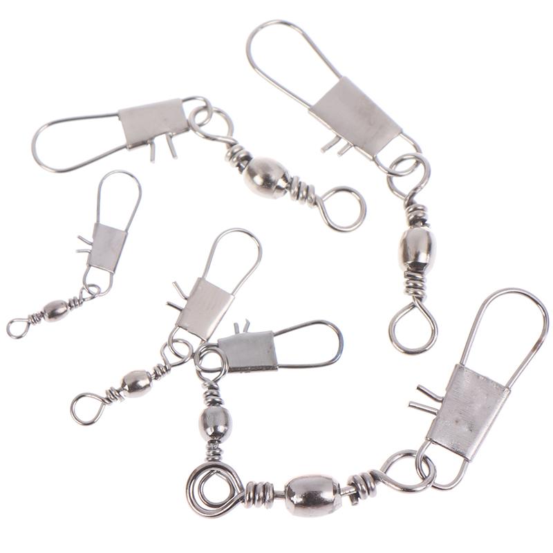 Barrel Swivels Rings Fishing Line Connector With Interlock Fishing Lure
