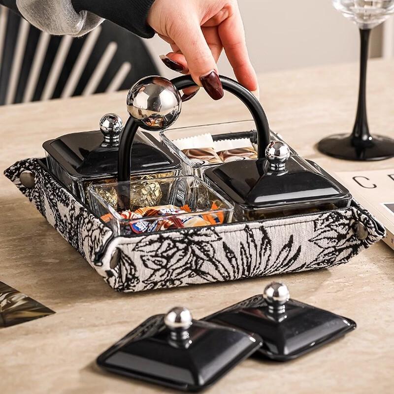 Jun Seventeen Elegant Faux Leather Sectioned Snack Tray