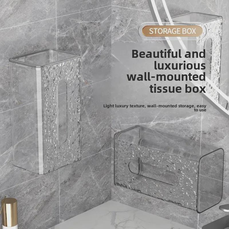Glacier Pattern Luxury Wall-Mounted Tissue Box for Bathroom
