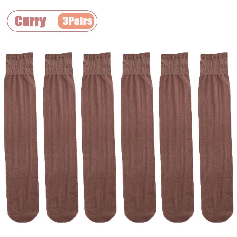 1-10Pairs Women‘s Sheer Knee High Stockings Translucent Socks for Spring and Summer Invisible Office Daily Wear