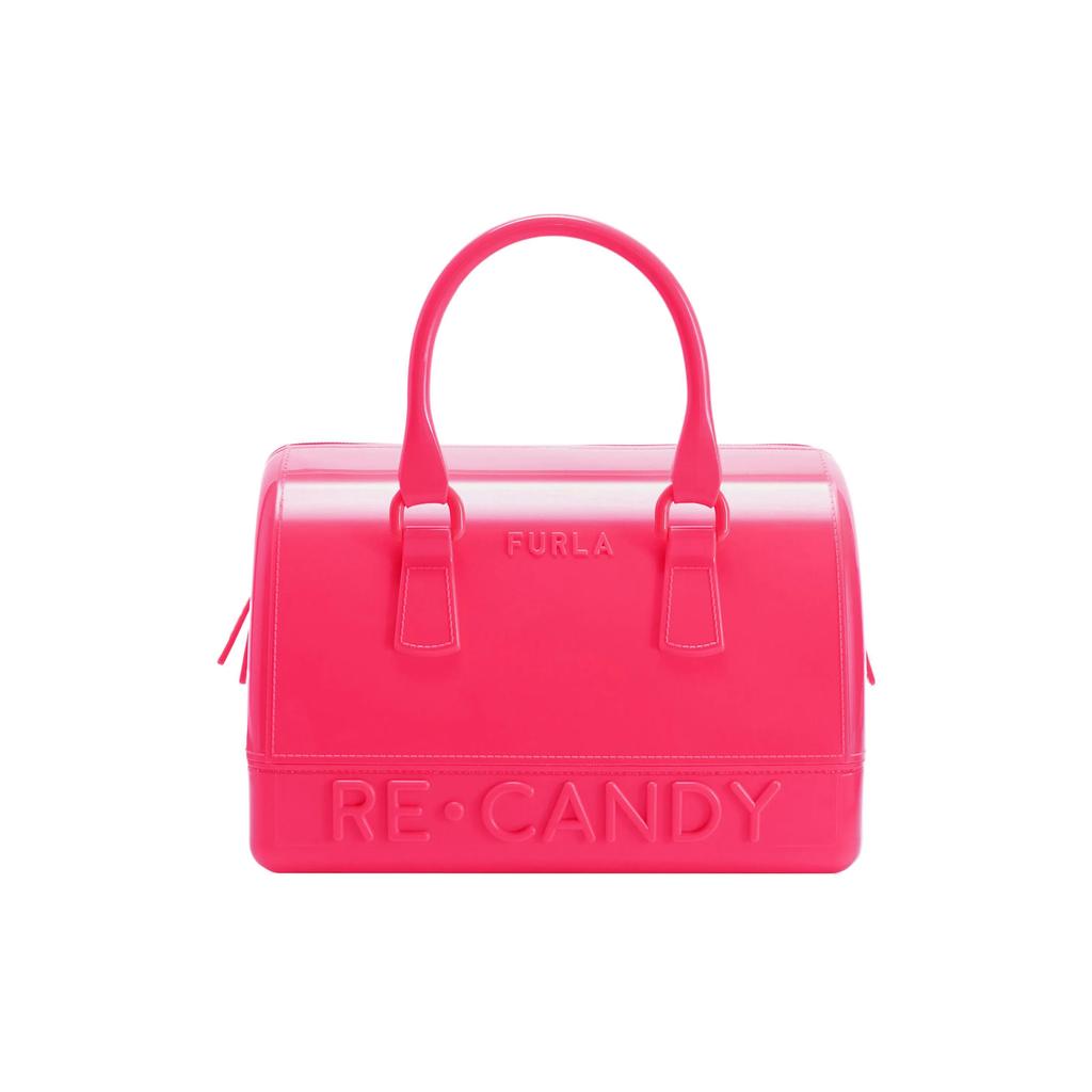 New Furla Candy Polyurethane Boston Bag Shoulder Bag Crossbody Bag Handbag Medium Size Women's Pink WB00622-BX0779-0767S