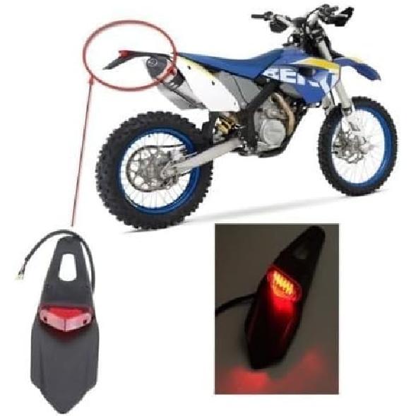 Motorcycle Dirt Bike Rear Fender Brake Stop TailLight Motocross Enduro Mudguards 12 LED Tail Light