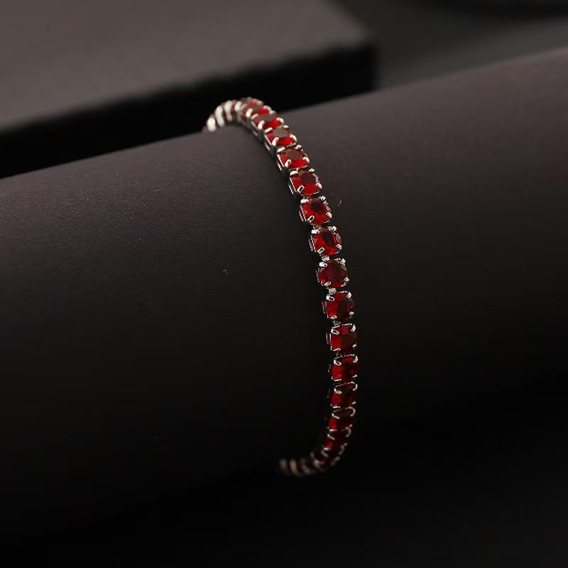 

Круглый кристальный теннисный браслет 4 мм в стиле хип-хоп с циркониевыми бусинами для женщин - Трендовый, Горячая распродажа. Gold 4mm, 17cm