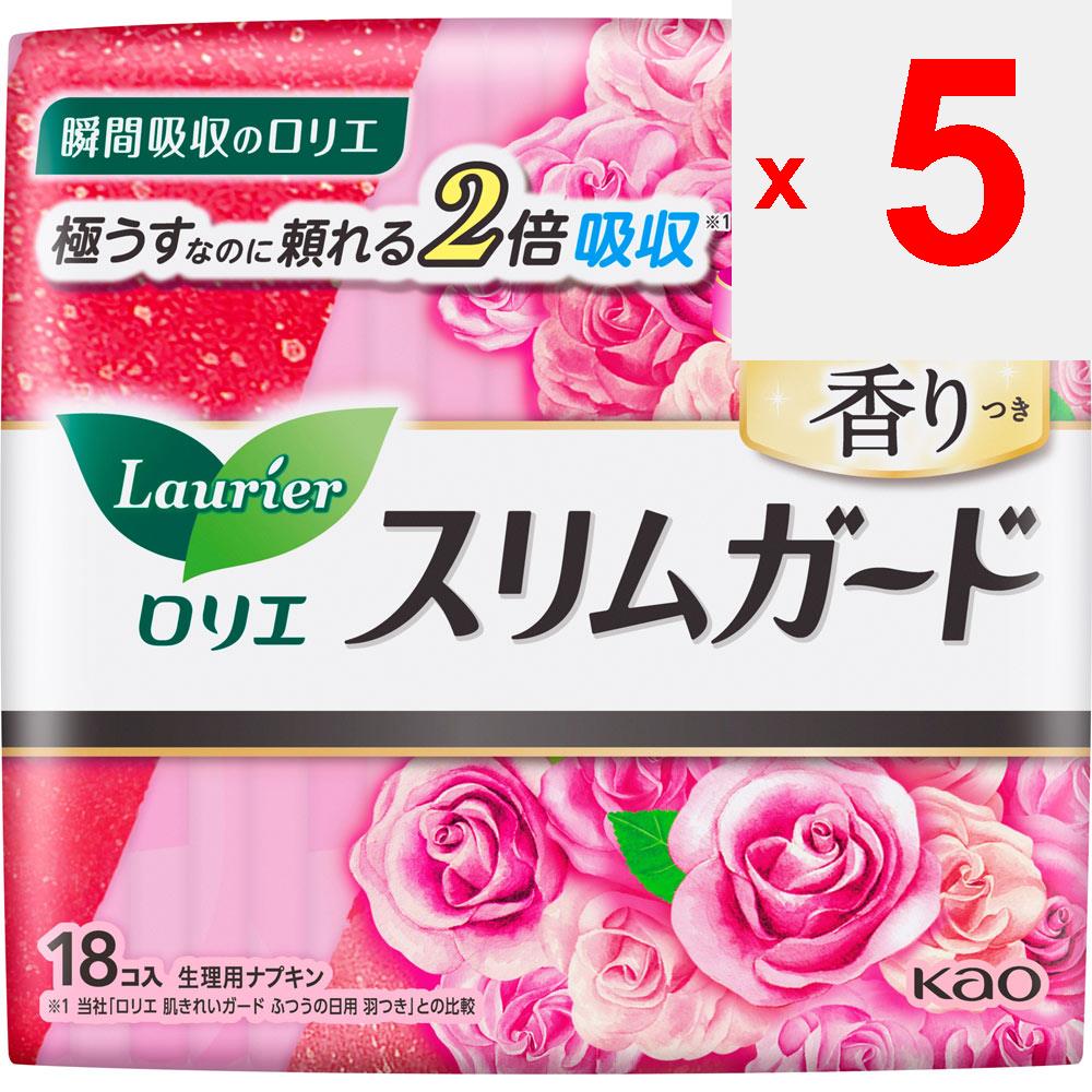 KAO Laurier SlimGuard Sweet Rose Fragrance Long Day Fix 18 balení (Kvazi-droga) Ubrousek Laurier Slim Guard Slim Laurier Slim Guard