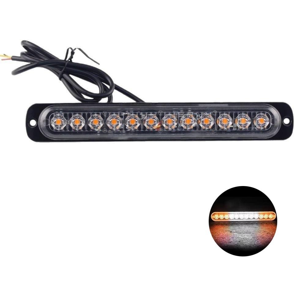 Waterproof 12 LED Stroboscopes Strobe 12-24V Constantly Bright Lights Emergency Flashing Light Side Marker Light Bars